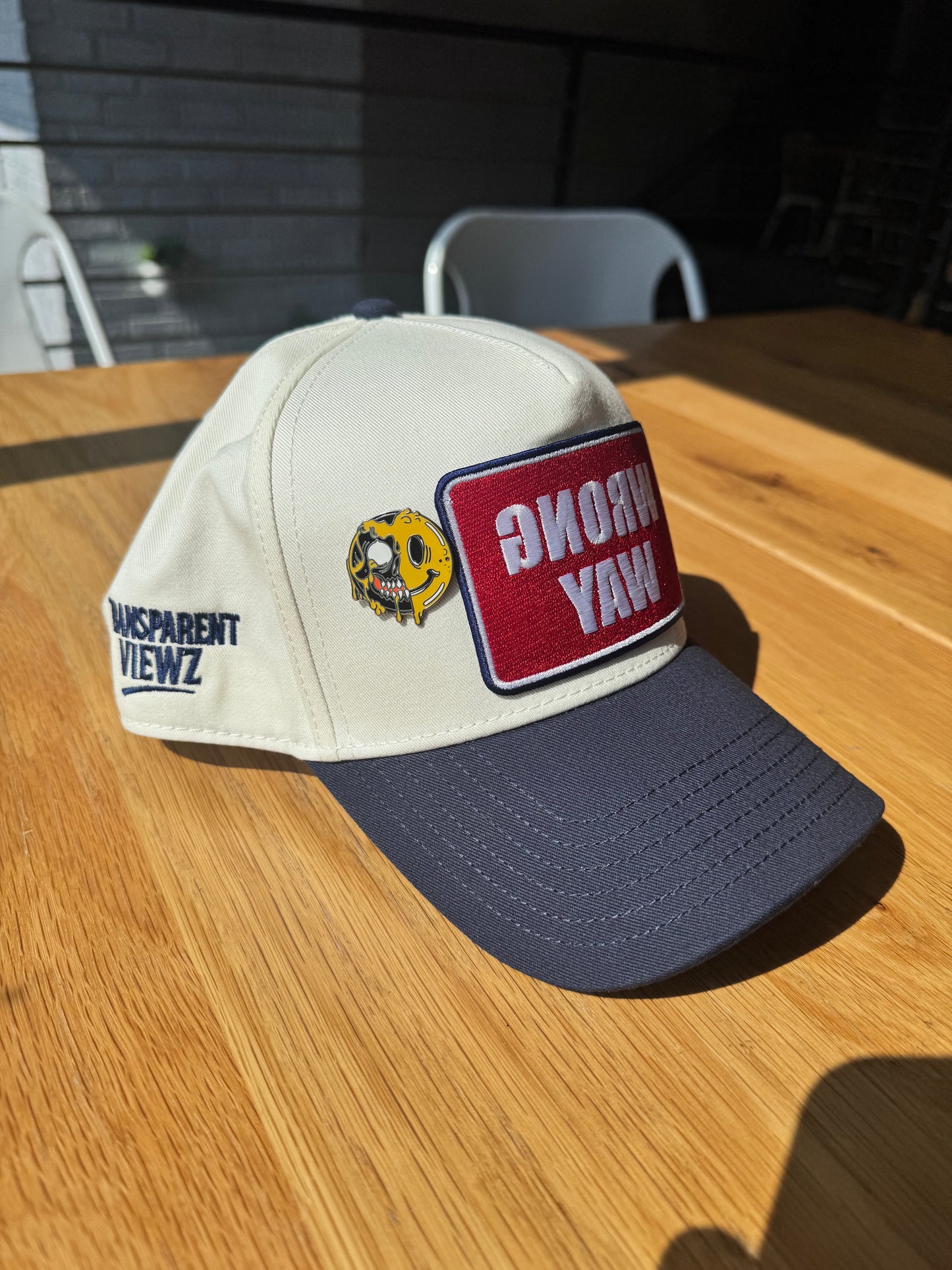 Exclusive Duality Smiley Face pin on Snapback